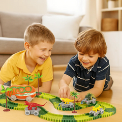 Kletshuts™ DinoTrack – Flexibel Dino Spoor Gebouw Spelen Set