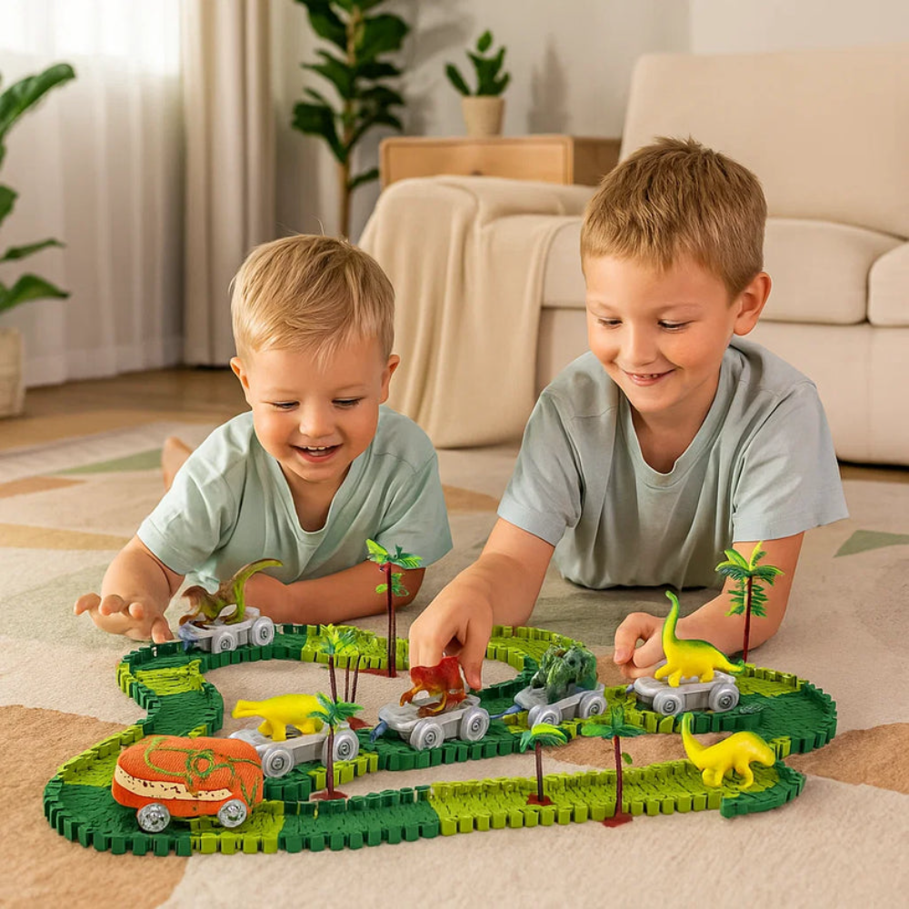 Kletshuts™ DinoTrack – Flexibel Dino Spoor Gebouw Spelen Set