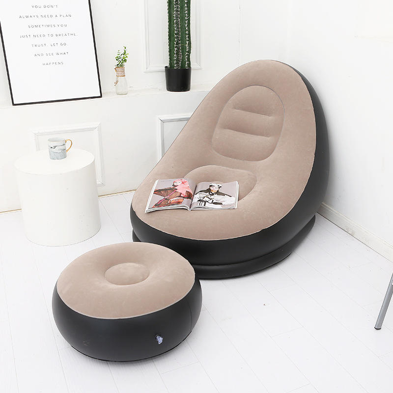 UltiFurni® InflatableSofa: Draagbare Comfortabele Stijlvolle Opblaasbare Sofa en Voetsteun