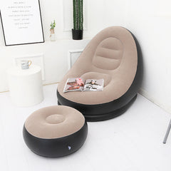 UltiFurni® InflatableSofa: Draagbare Comfortabele Stijlvolle Opblaasbare Sofa en Voetsteun