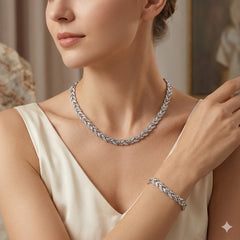 Jewelance™ FashionJewelry: Luxe Wilgen-Geïnspireerd Armband En Ketting Mode Sieraden Set