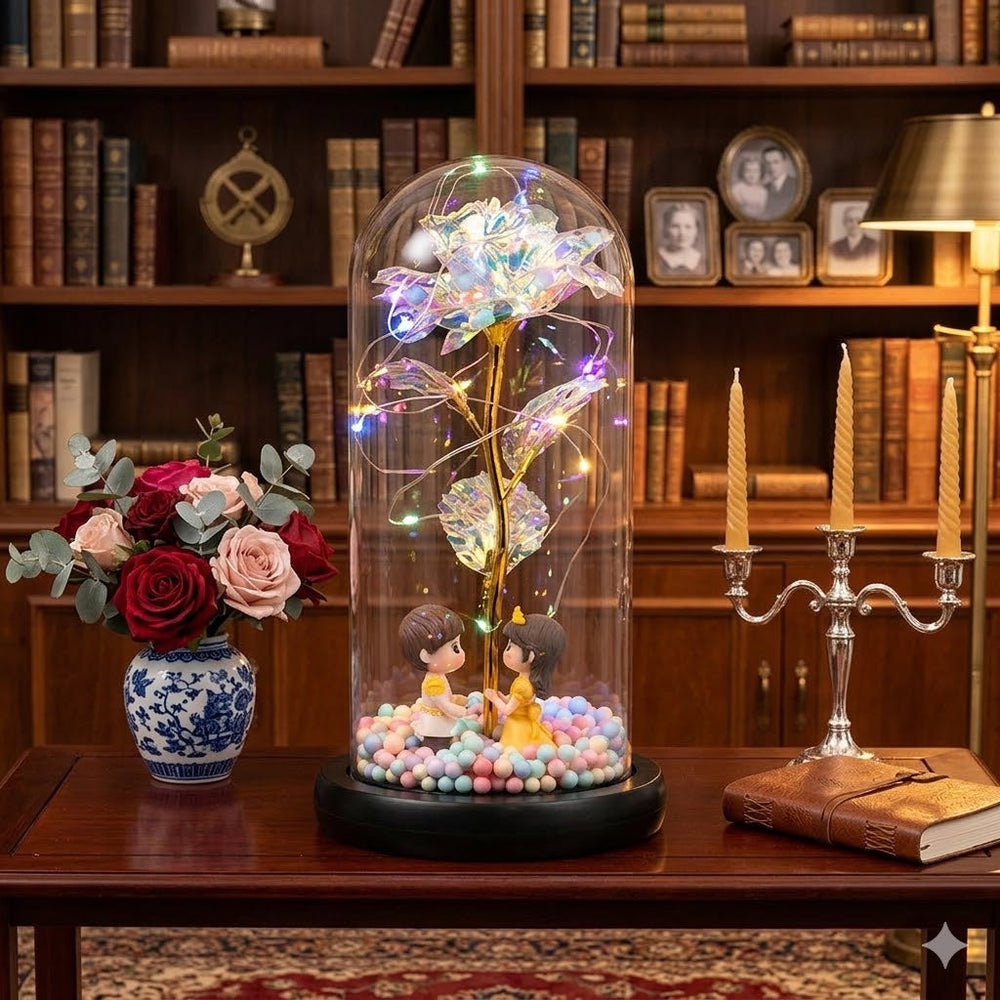 Ledsen™ GlassDome: Stijlvolle LED Eeuwige Bloem Glazen Koepel Decor