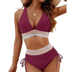 Icone™ DrawstringBikini: Elegante Hoge Taille Twee-Delige Trekkoord Bikini