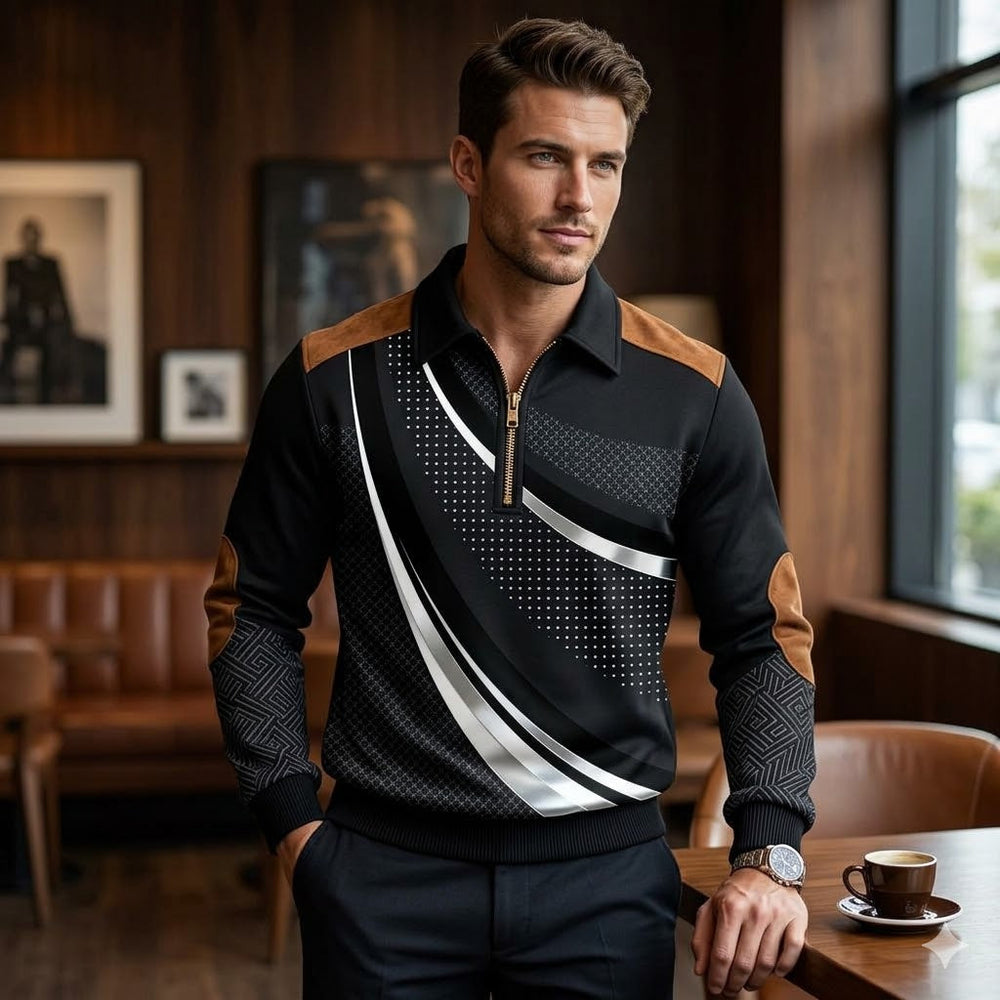 Icone™ CollaredSweatshirt: Stijlvolle Toevallig Halve-Rit Kraag Sweatshirt