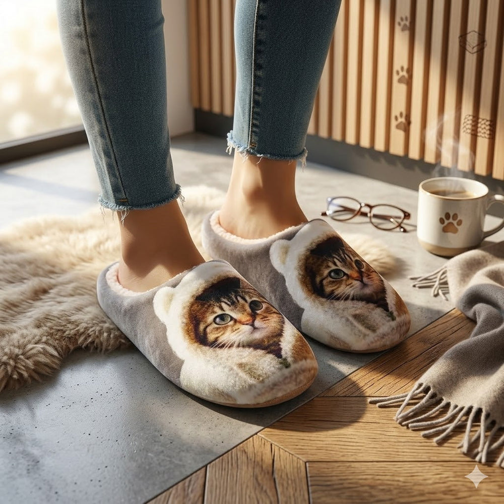 Happy™ LoungeSlippers 1+1 GRATIS: Zachte Stijlvolle Kat Patroon Gezellige Loungepantoffels