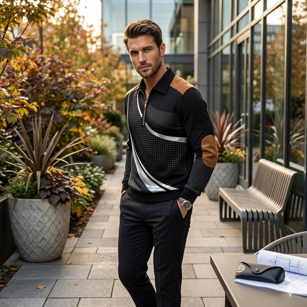 Icone™ CollaredSweatshirt: Stijlvolle Toevallig Halve-Rit Kraag Sweatshirt