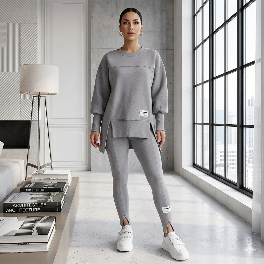 Icone™ WarmSet: Stijlvolle Sweatshirt En Aansluitende Broek Warm Set