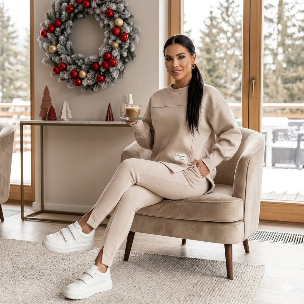 Icone™ WarmSet: Stijlvolle Sweatshirt En Aansluitende Broek Warm Set