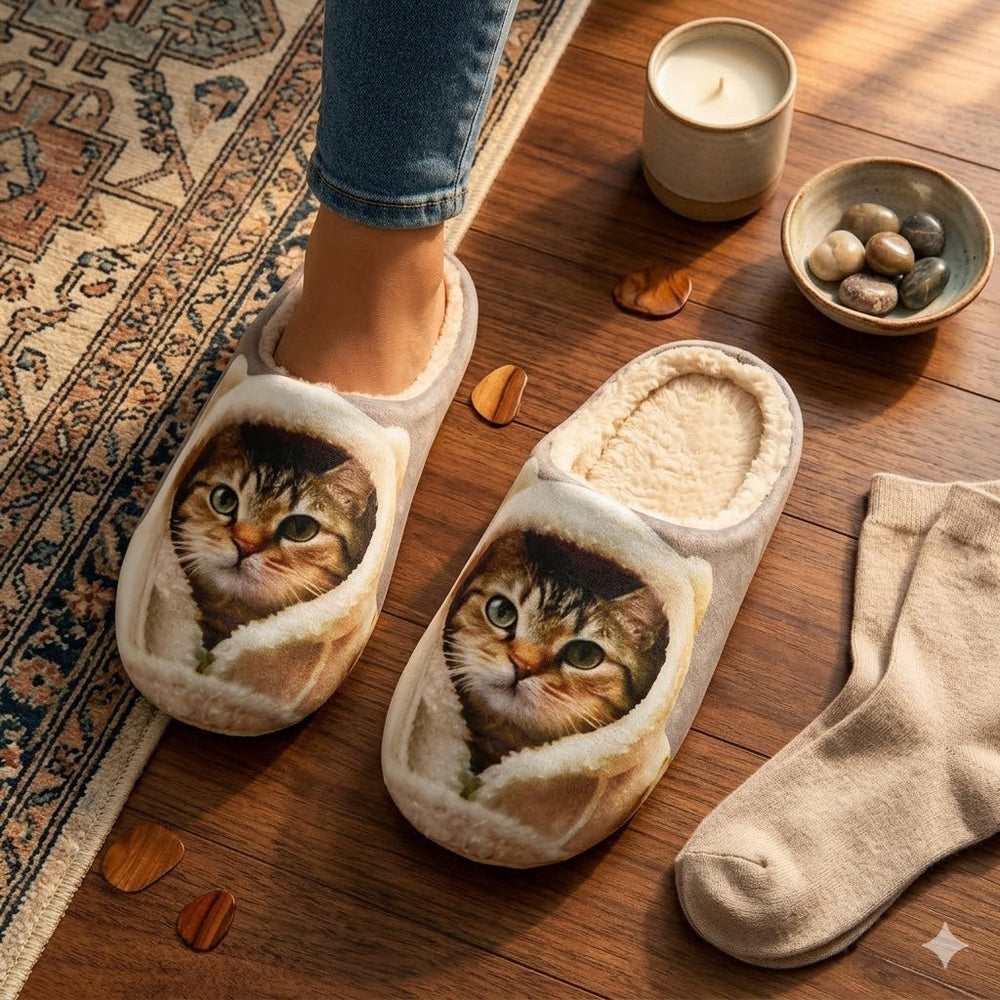 Happy™ LoungeSlippers 1+1 GRATIS: Zachte Stijlvolle Kat Patroon Gezellige Loungepantoffels
