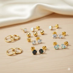 Jewelance™ StudEarrings: Minimalistisch Kraakbeen Piercing Stud Oorbellen Set
