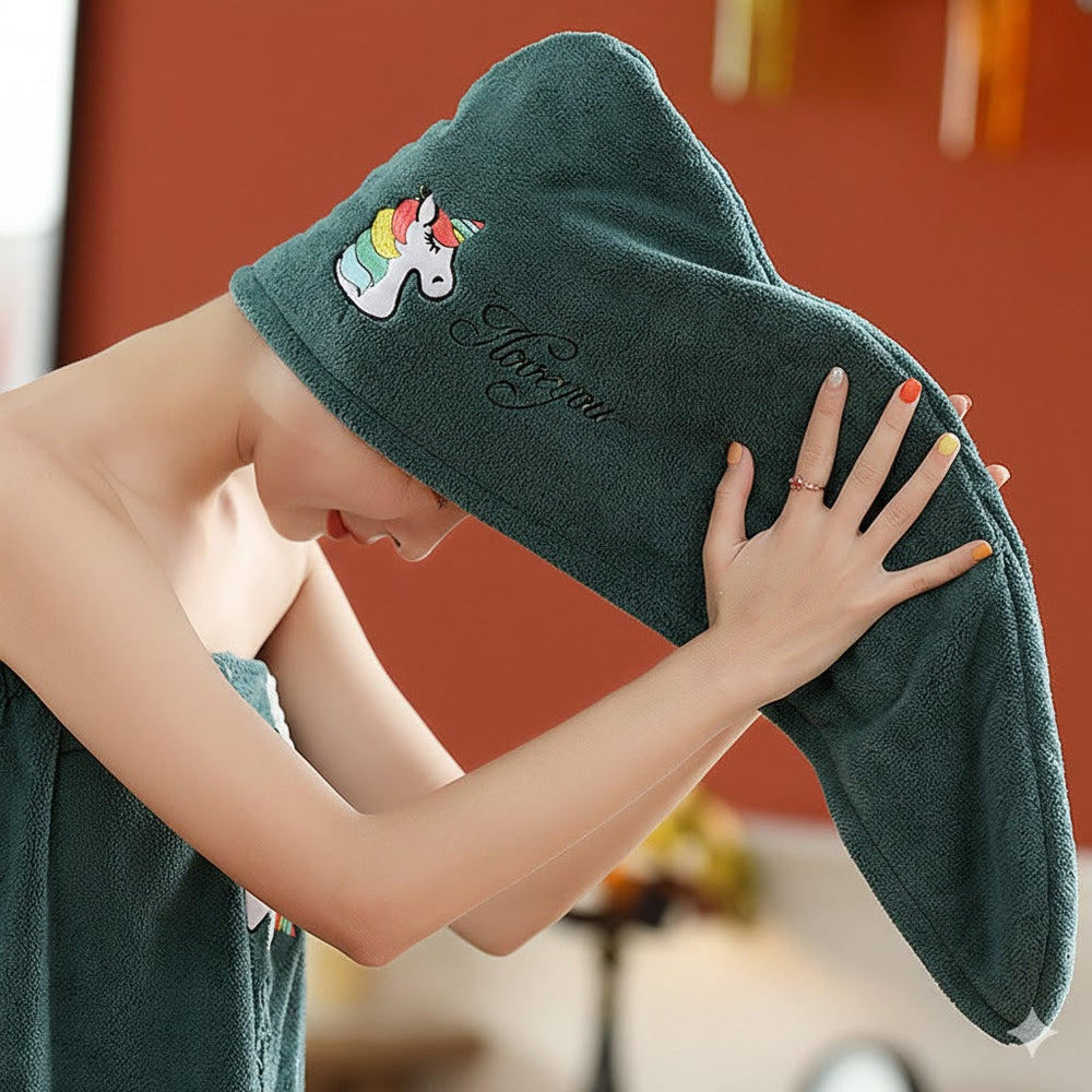 Icone™ HairTowel 1+1 GRATIS: Ultra-Zachte Gezwind-Drogende Haarhanddoek Voor Eenvoudige Doucheverzorging
