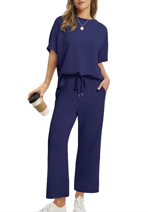 Icone™ ComfortSet: Casual Twee-Stuks Wijde-Poot Comfortabel Set