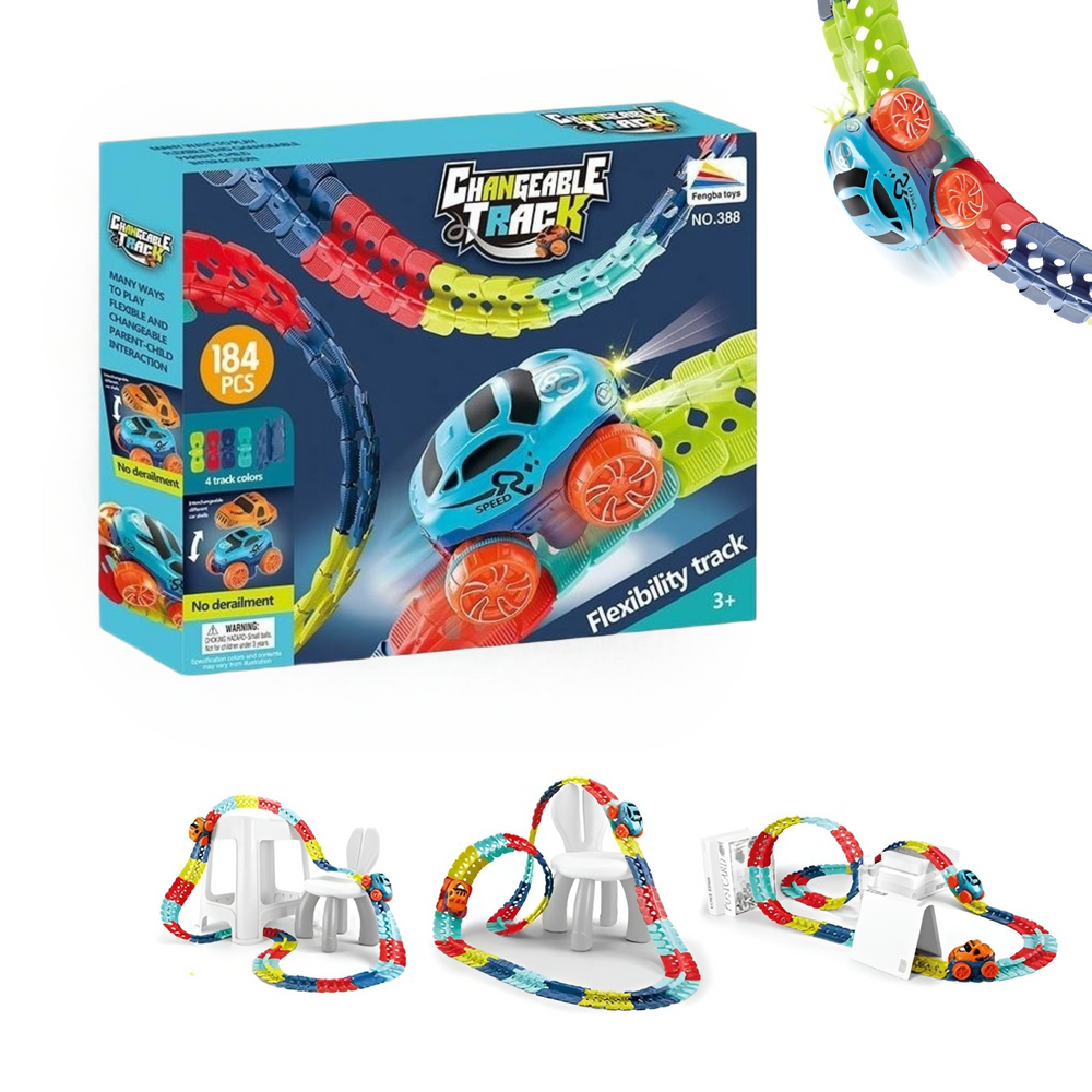Kletshuts™ RaceTrack: Educatief Leuk Creatief Flexibel Race Auto Baan