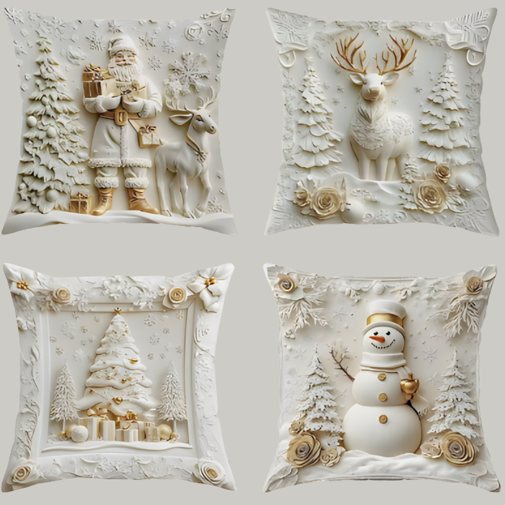 ChristmasCovers – Premie Elegant Wit Hoofdkussen Kerst Hoezen