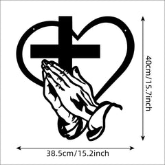 SpiritualDecor - Elegant Huis Hangend Kruis Hart Spiritueel Decor