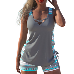 Icone™ ComfySwimwear: Comfortabele Losse Casual Geprinte Zwemset