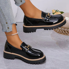 Happy™ WomenLoafers: Laag Hak Vintage Stijl Ketting Dames Loafers